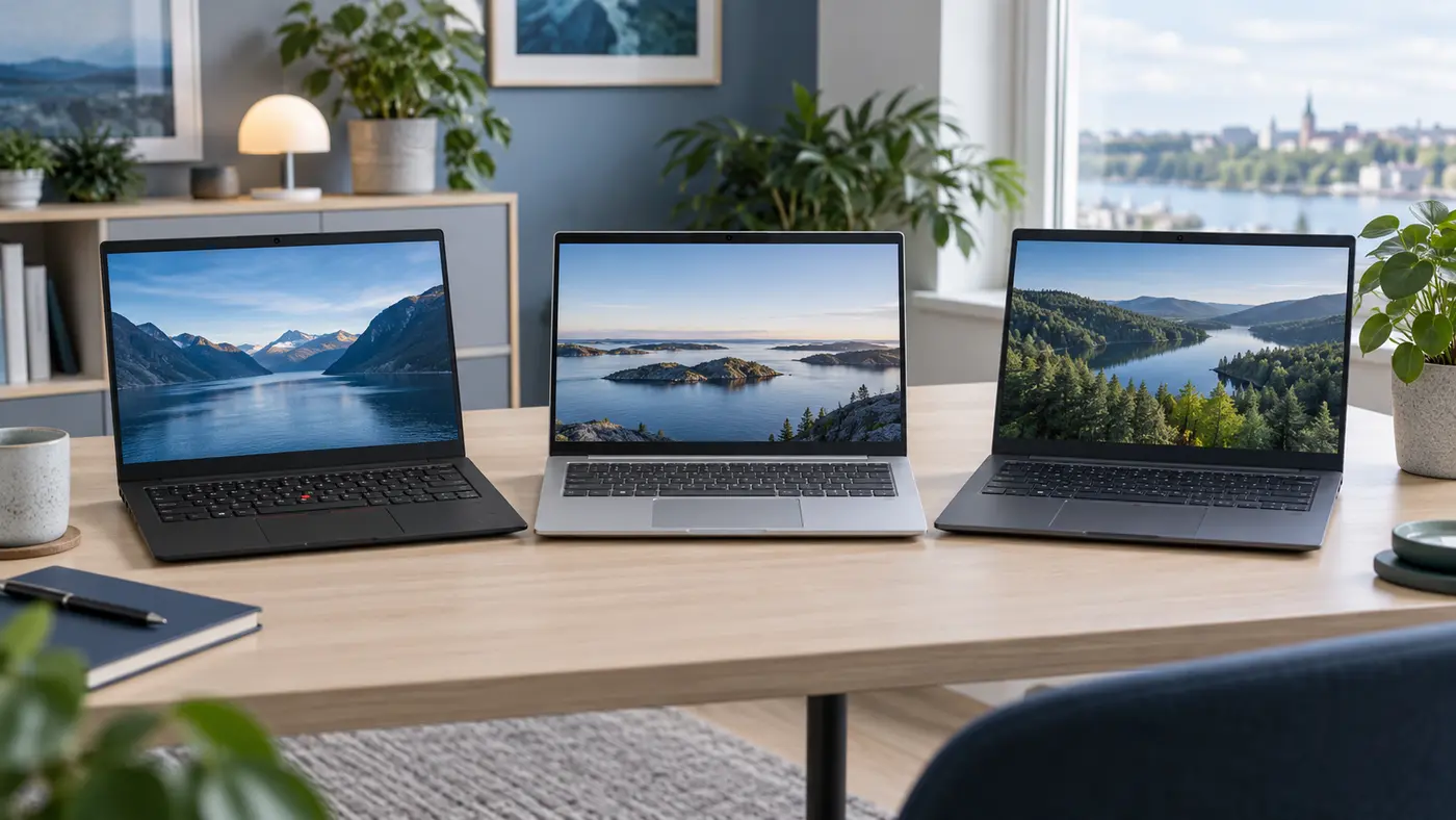 Tre begagnade företagslaptops jämförs: ThinkPad, EliteBook och Latitude