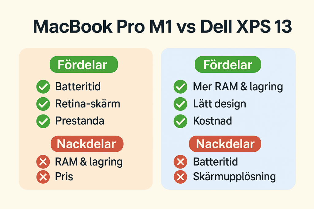 Macbook Pro M1 vs Dell XPS 13