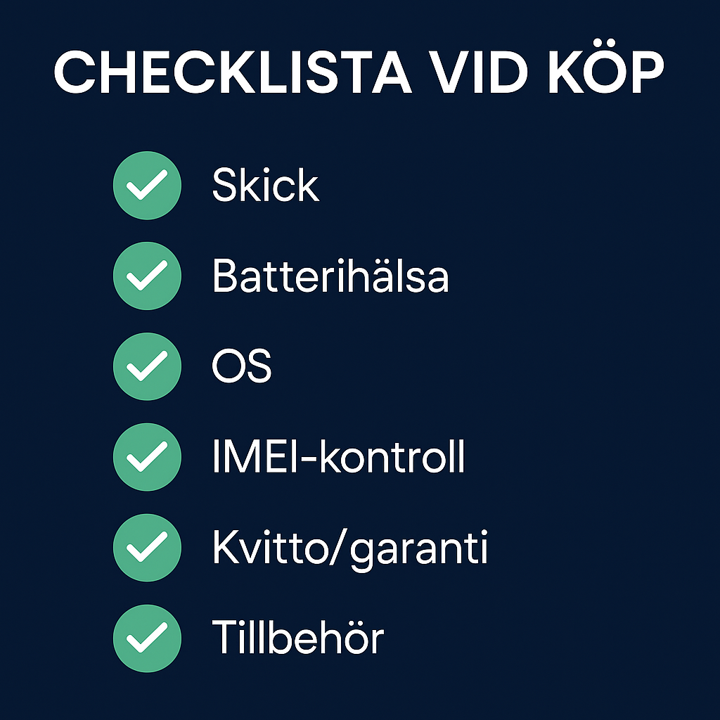 Checklista vid köpa av begagnad Samsung Galaxy