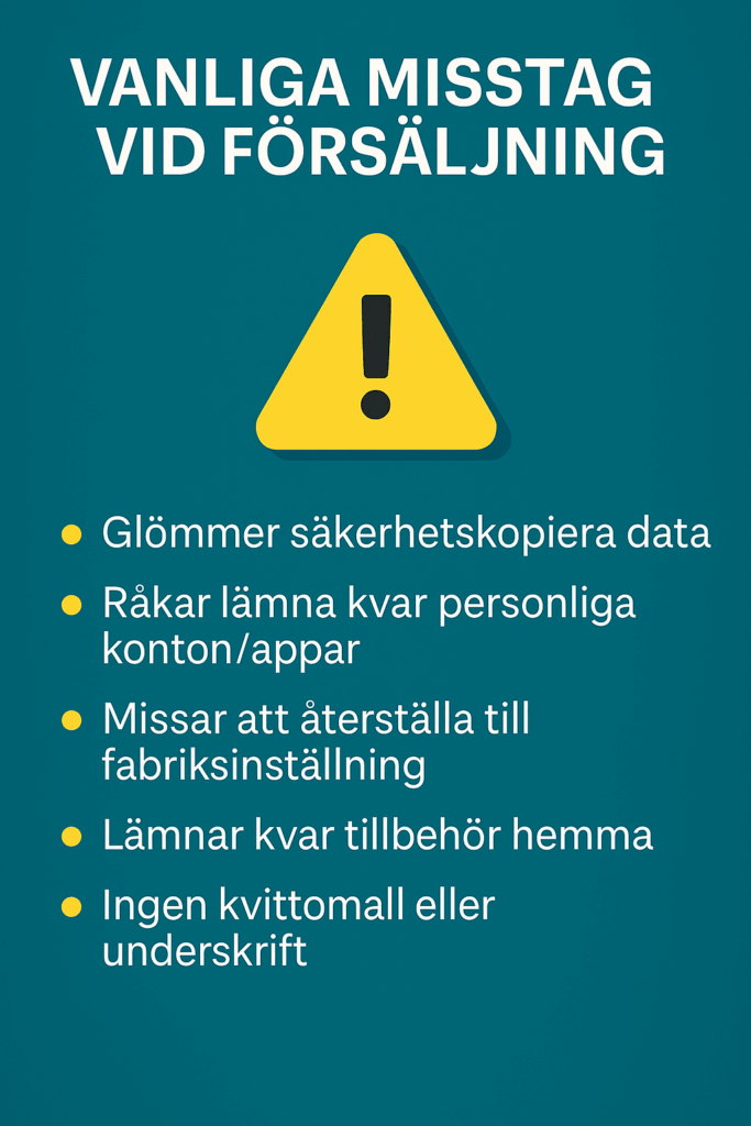Vanliga misstag vid försäljning av begagnad teknik