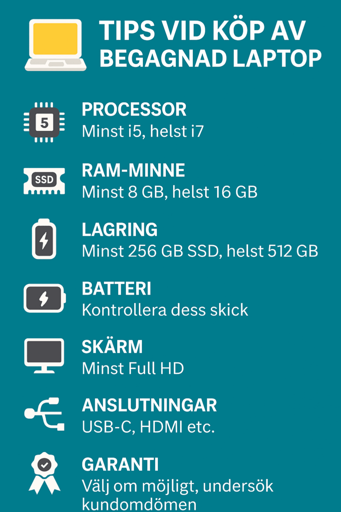 Tips vid köp av begagnad laptop