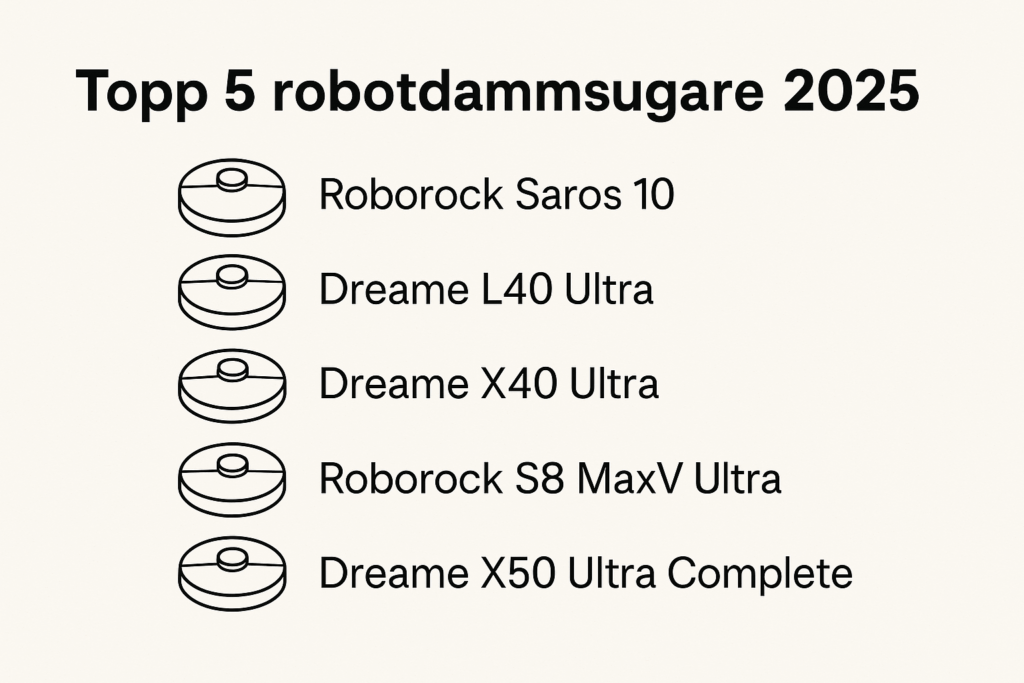 Topp 5 robotdammsugare 2025