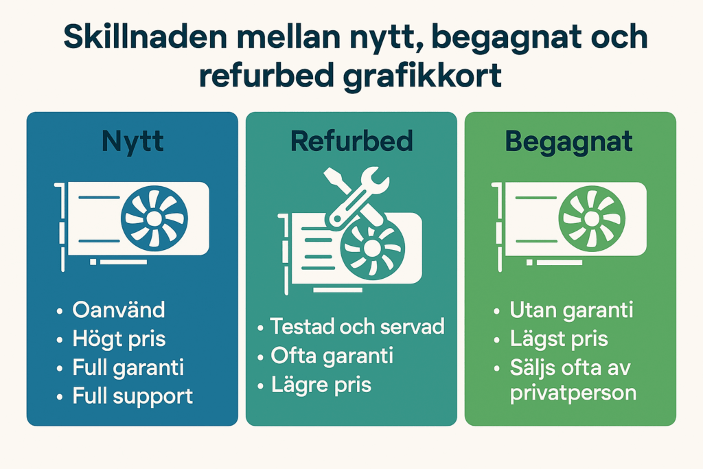 Skillnaden mellan nytt, begagnat och refurbished grafikkort