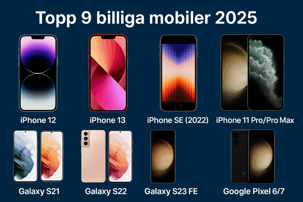 Topp 9 billiga mobiler 2025