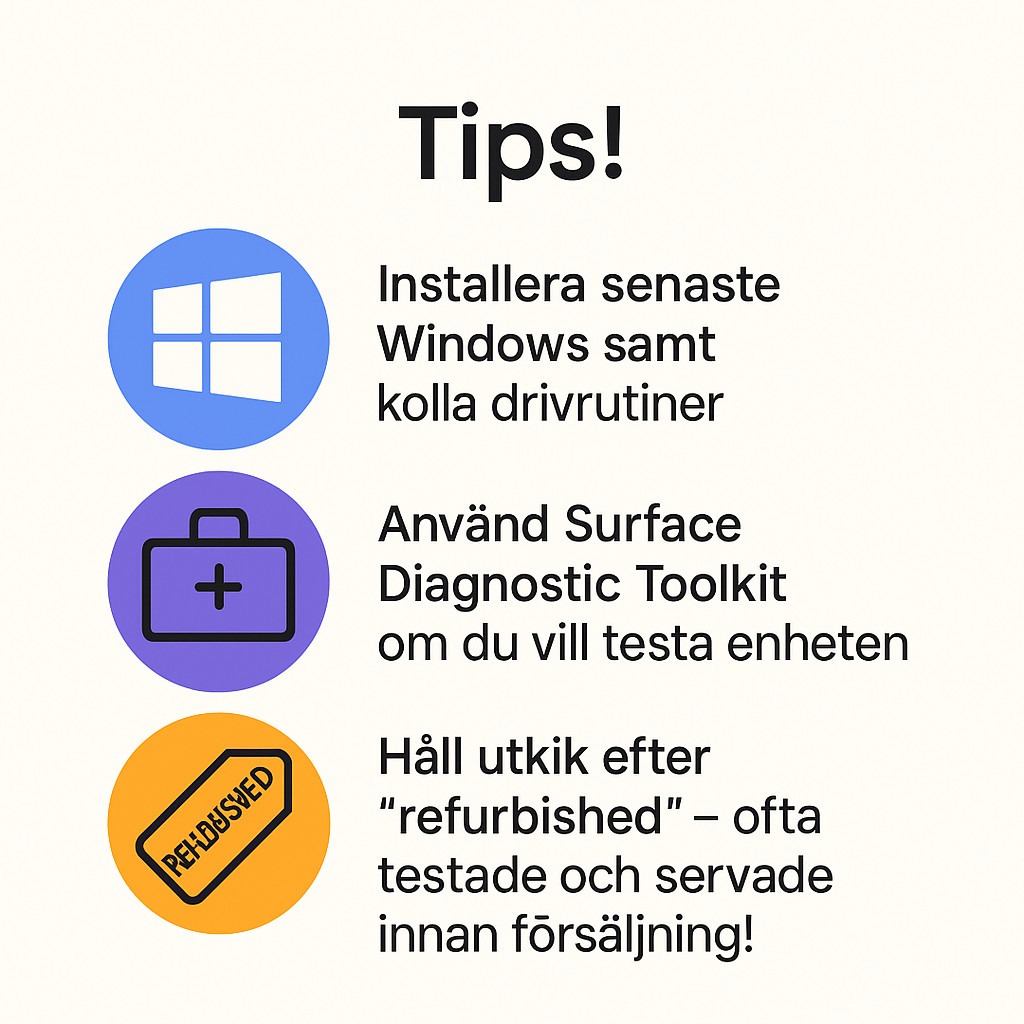Tips vid köp av begagnad Surface Pro