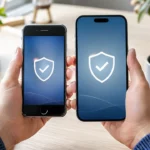 Äldre iPhone med hemknapp och modern iPhone jämförs för BankID-kompatibilitet