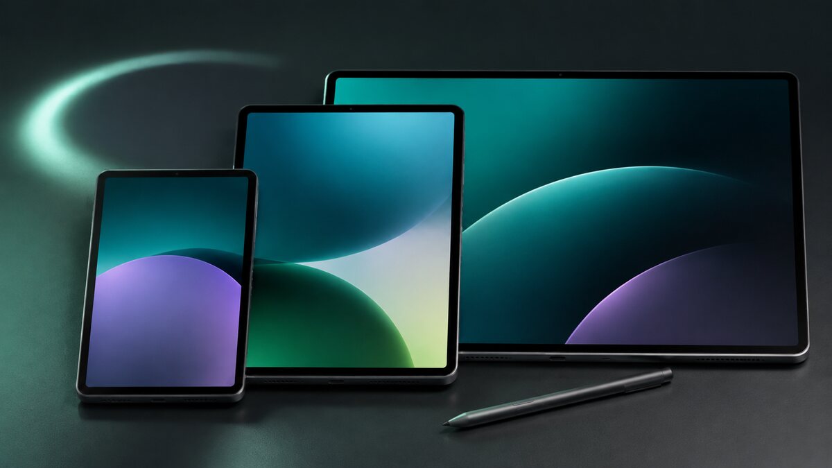Tre Samsung Galaxy Tab-surfplattor i olika storlekar med S Pen